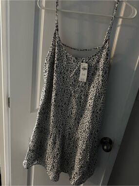 Floral Slip Dress in White and Black